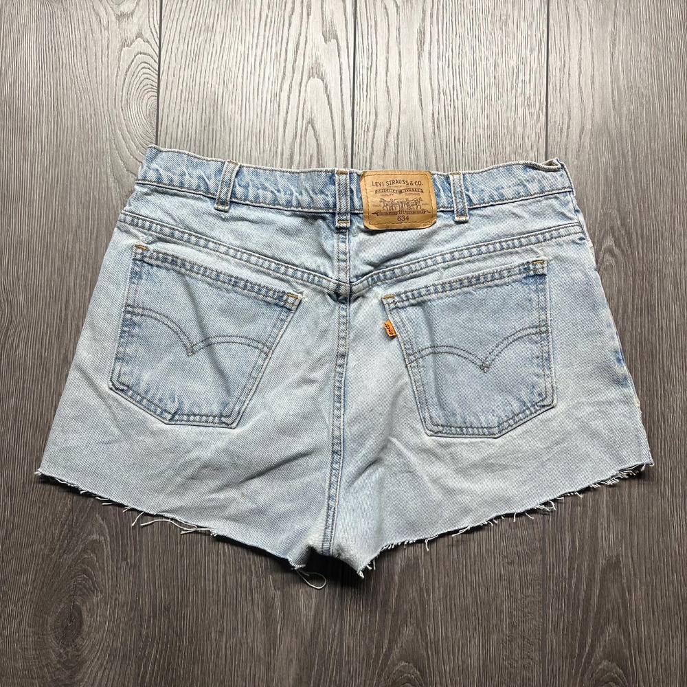 Vintage Levis Strauss 1990s Orange Tab 634 Jean Shorts‎ Cut Offs 33 High Waisted